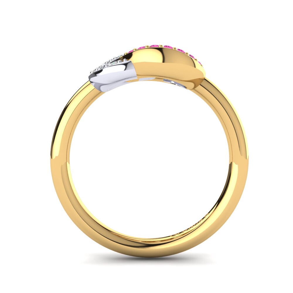 18ct Yellow & White Gold Pink Tourmaline Ring Susanna