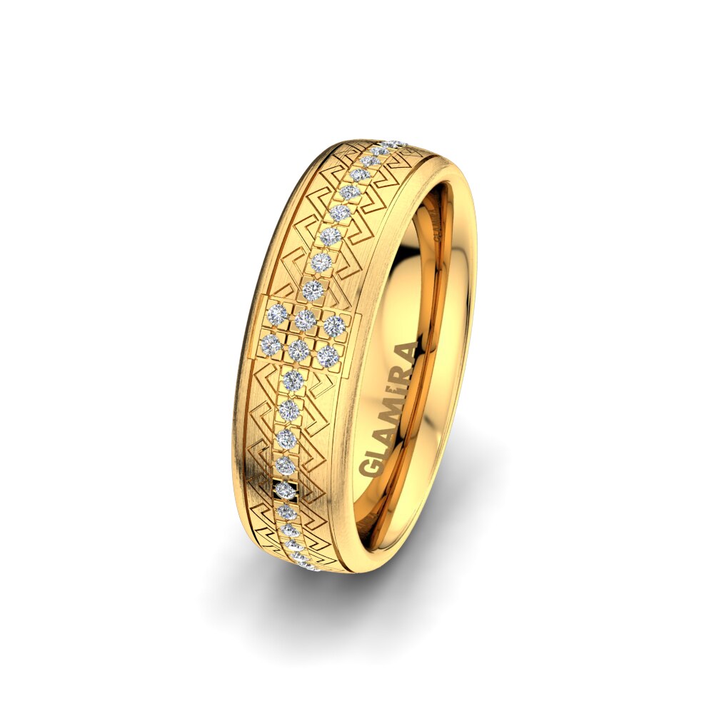Twist 9k 黃色K金 Women's Wedding Ring Exotic 项链 6 mm