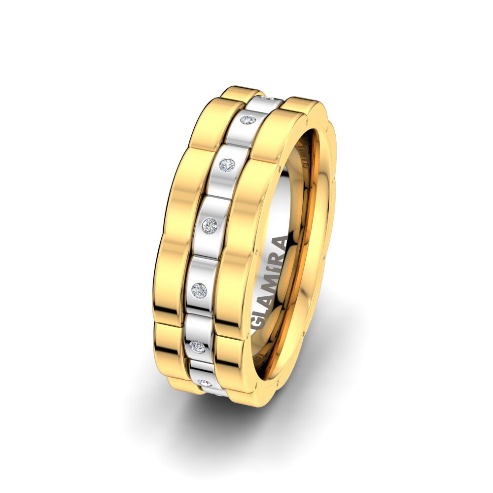 18ct White / Yellow Gold Lab Grown Diamond Women's Wedding Ring Sensual Cover