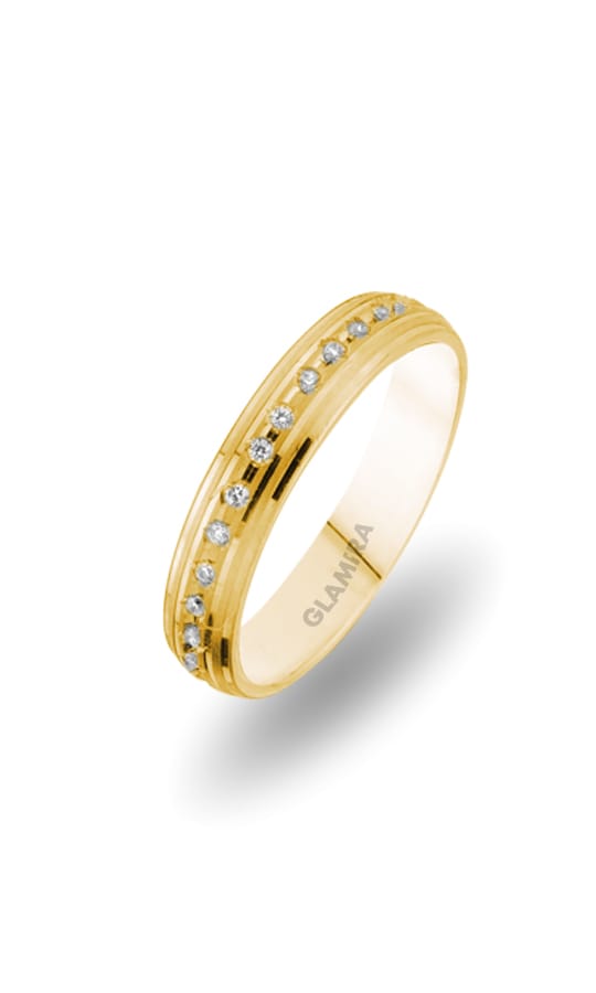 18k Yellow Gold Women's Wedding Ring Alluring Aim