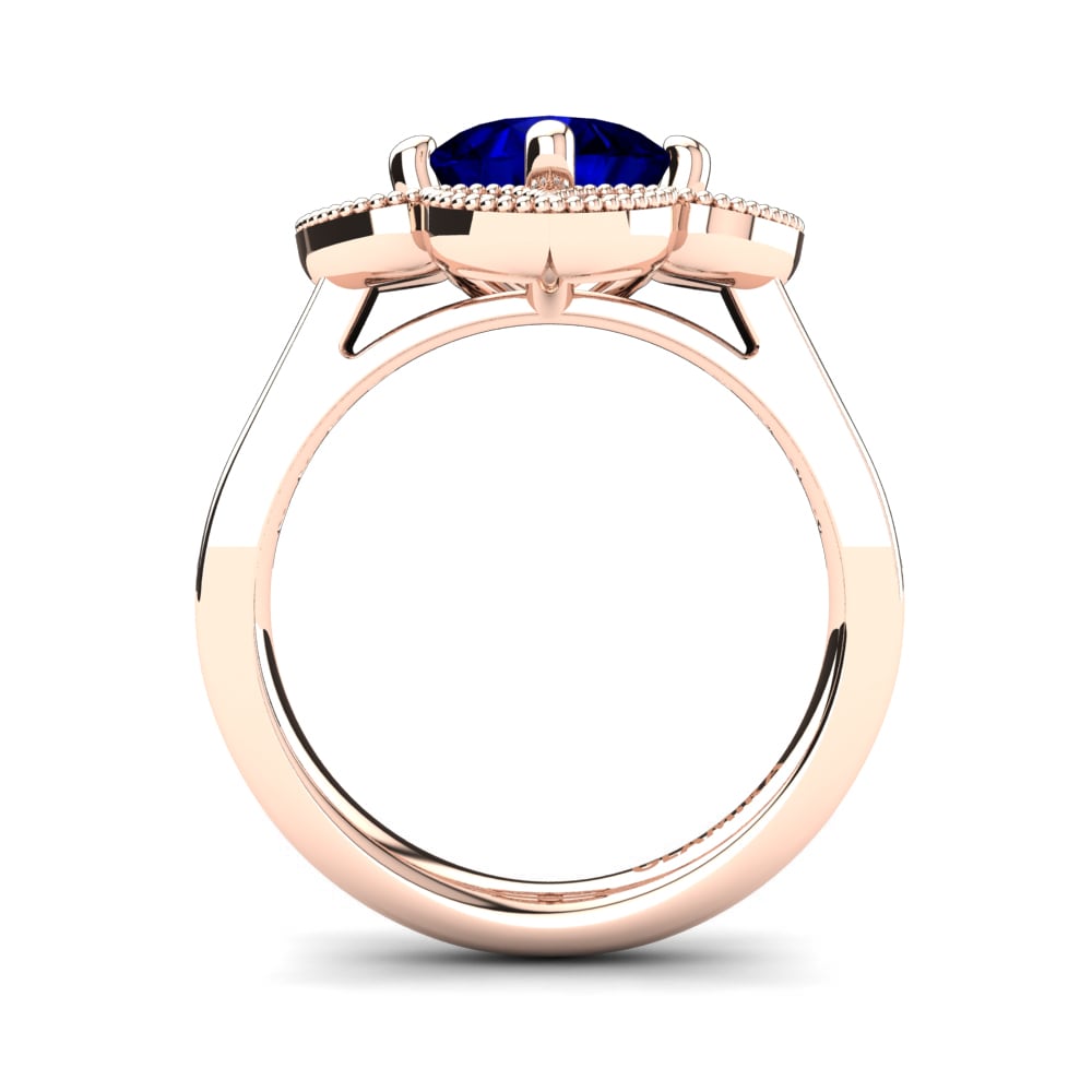 Circonita Azul Oscuro Anillo de compromiso Ulita