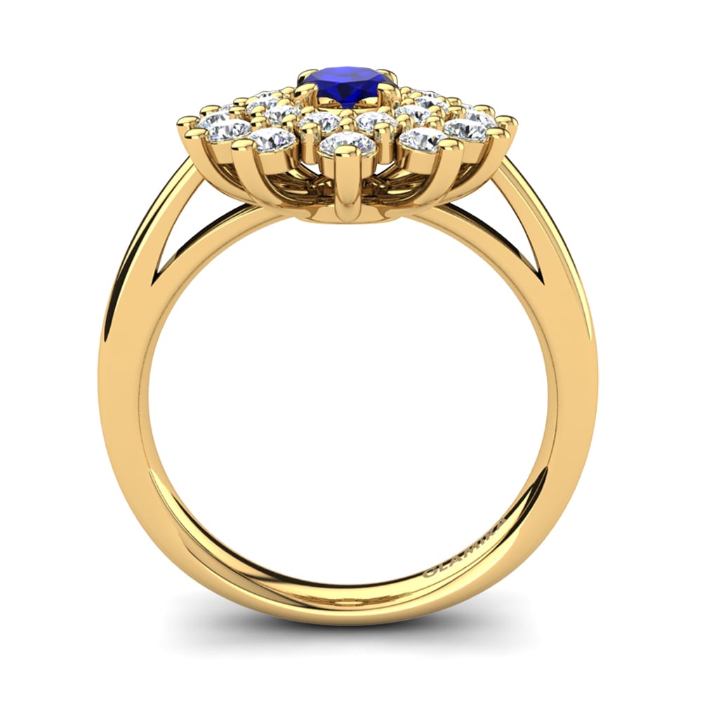 Dark Blue Zirconia Engagement Ring Ulrika