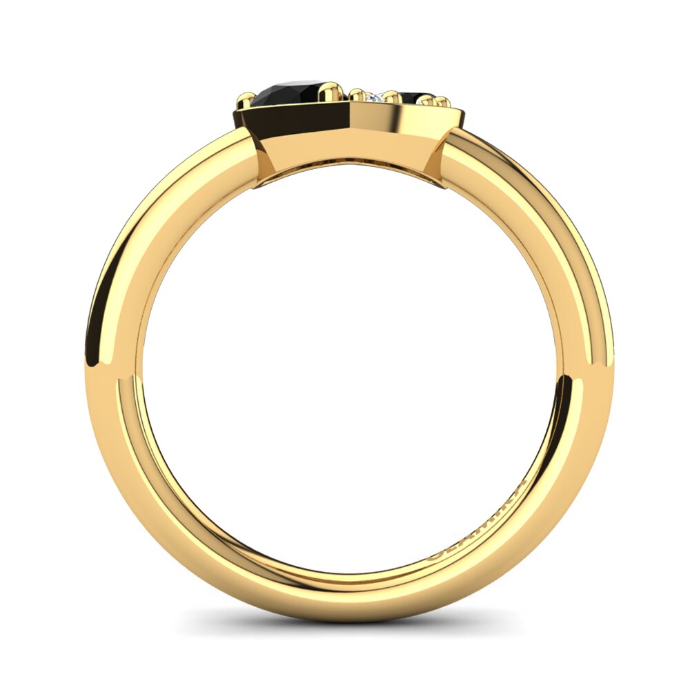 14ct Yellow Gold Black Onyx Ring Vitalba