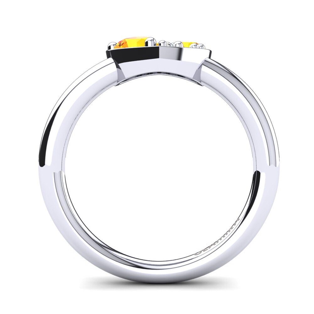 White Silver Citrine Ring Vitalba