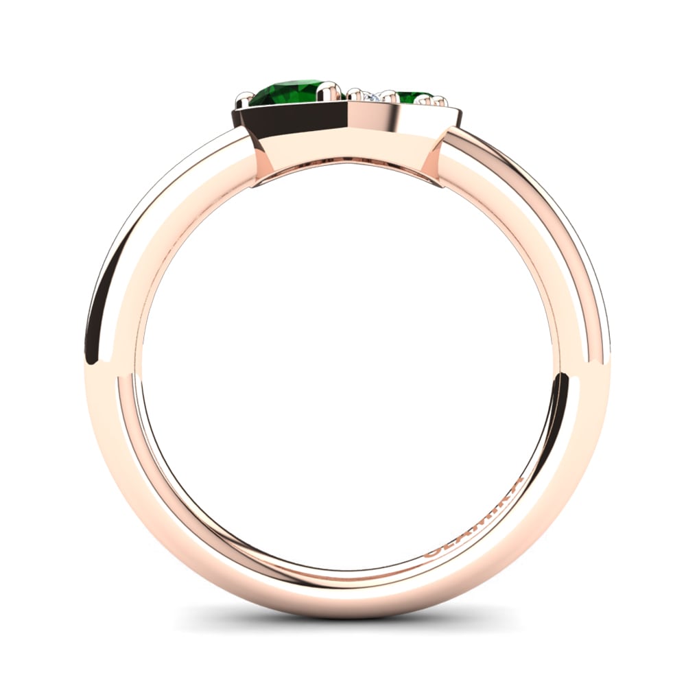 14ct Rose Gold Green Zirconia Ring Vitalba