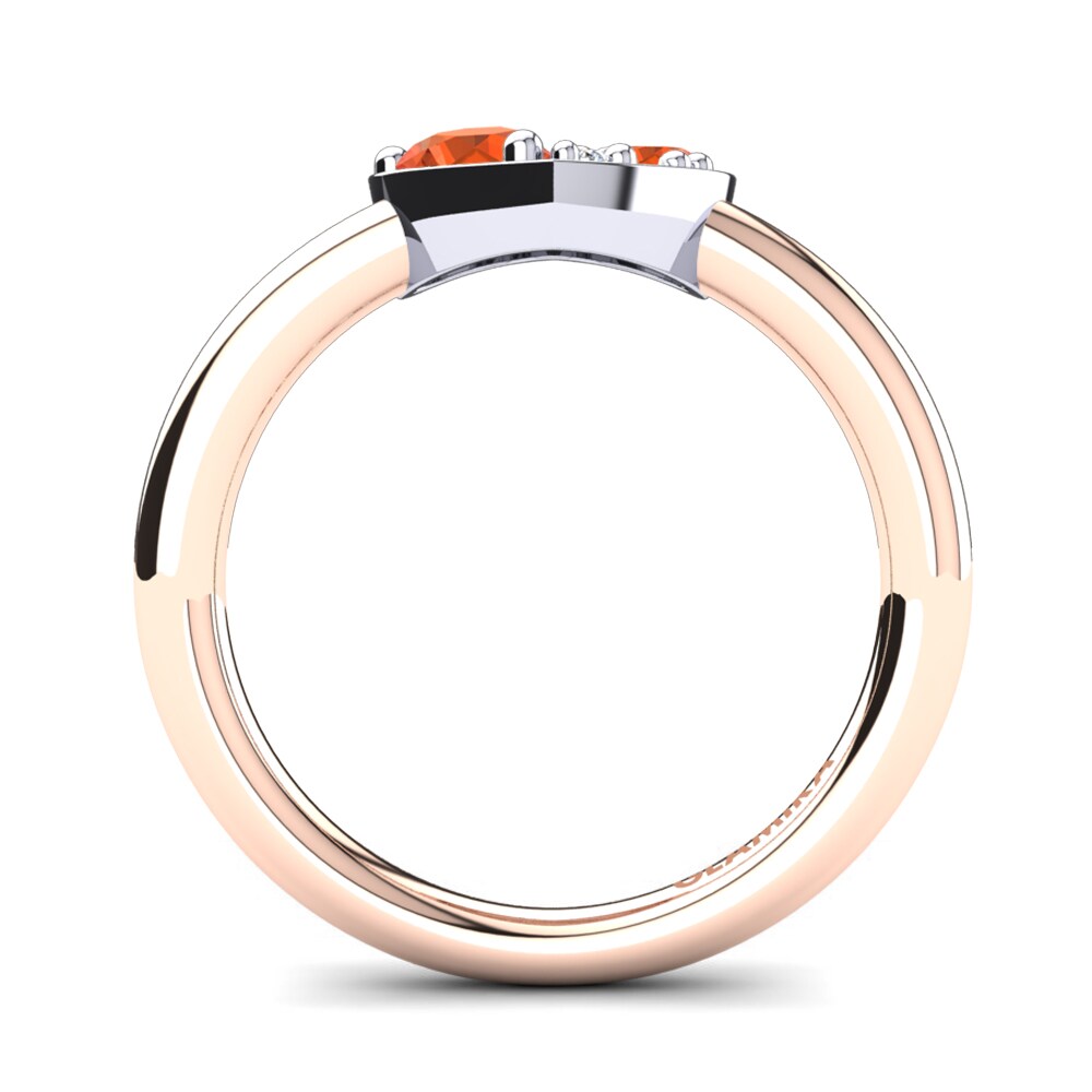 18ct Rose & White Gold Fire Opal Ring Vitalba