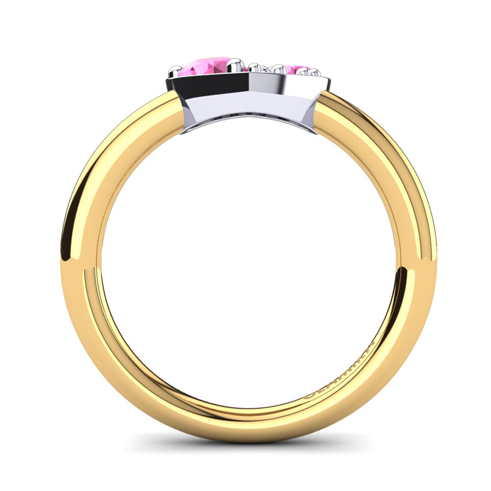 18ct Yellow & White Gold Pink Tourmaline Ring Vitalba