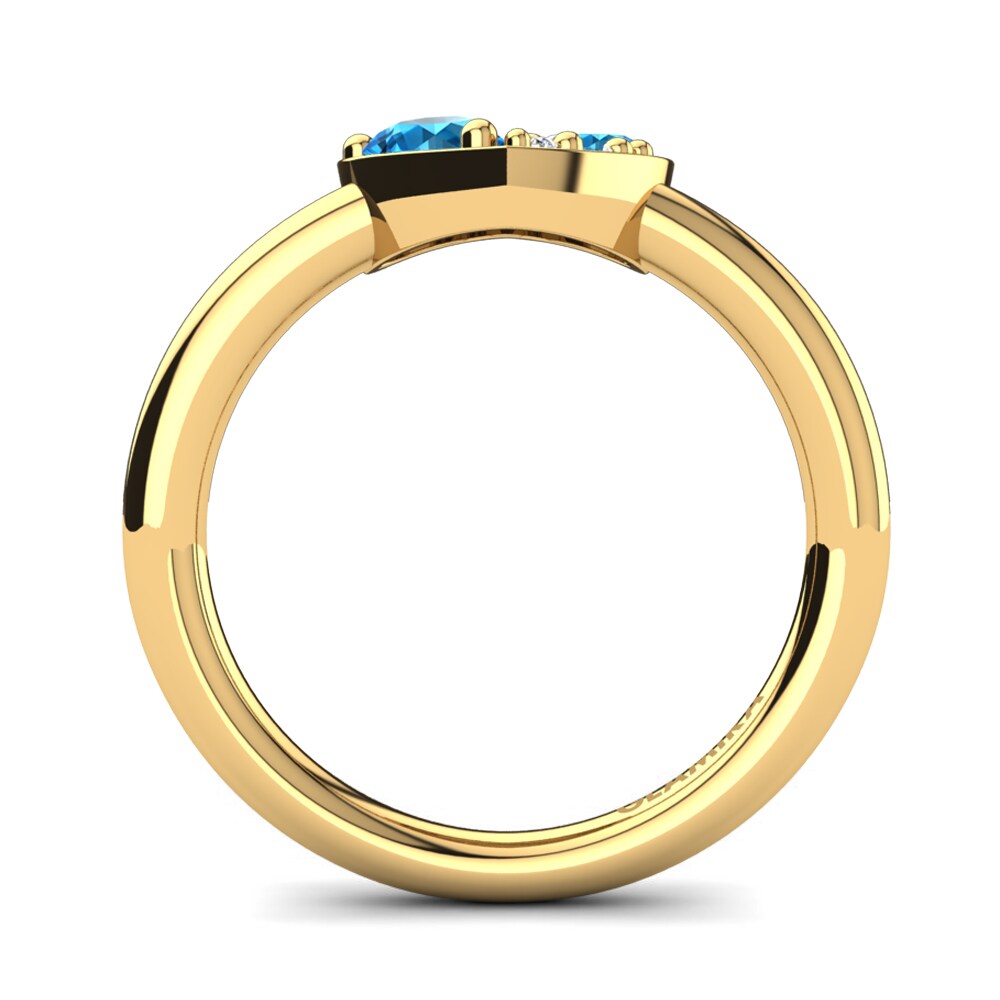 9ct Yellow Gold Blue Topaz Ring Vitalba