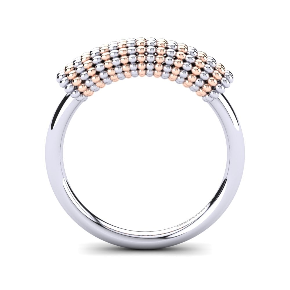 14k Oro Blanco / Rosa Anillo Jakaela