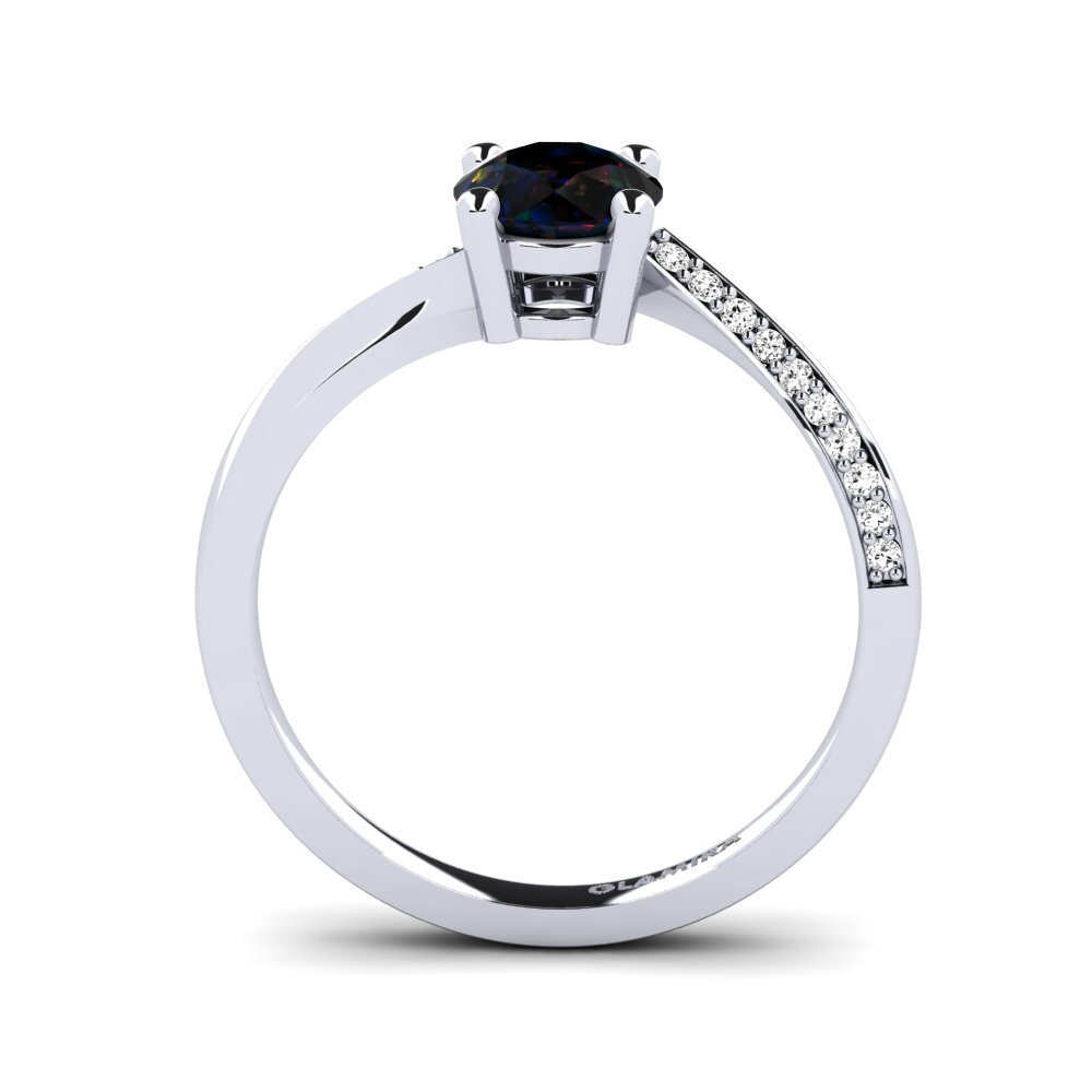 Black Opal Engagement Ring Abella 0.8 crt