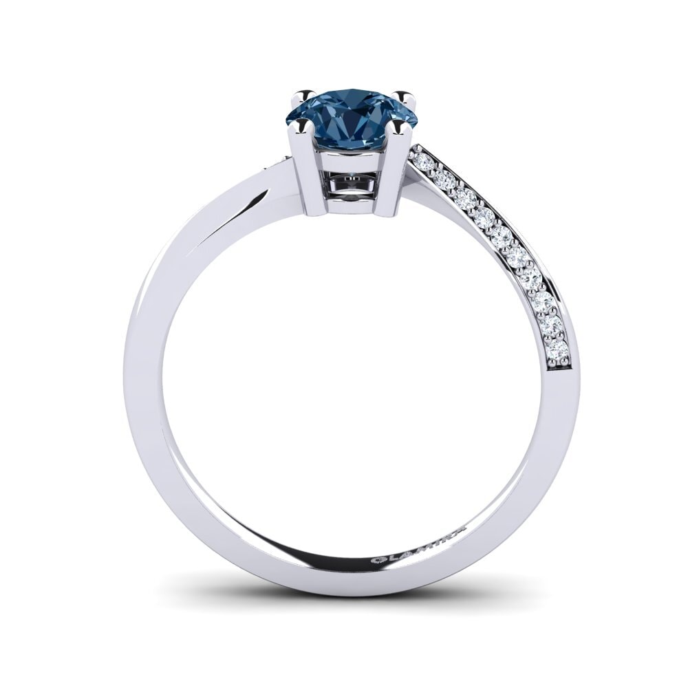 Diamant Bleu Bague de fiançailles Abella 0.8crt