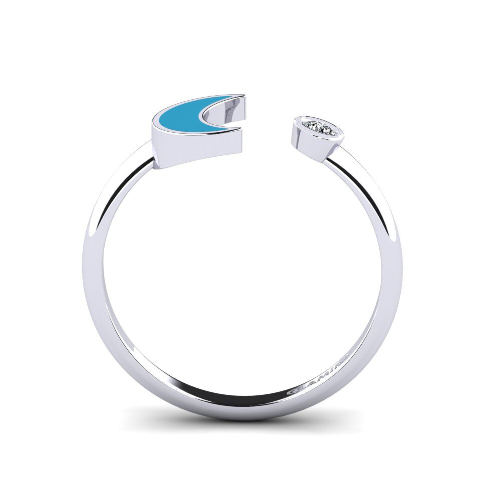 Weiß-Silber Ring Abeluie