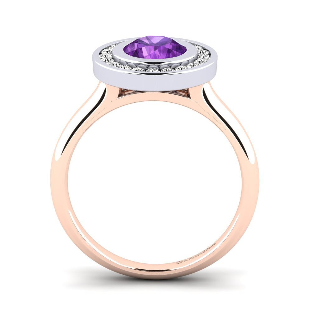 14ct Rose / White Gold Amethyst Engagement Ring Abigail