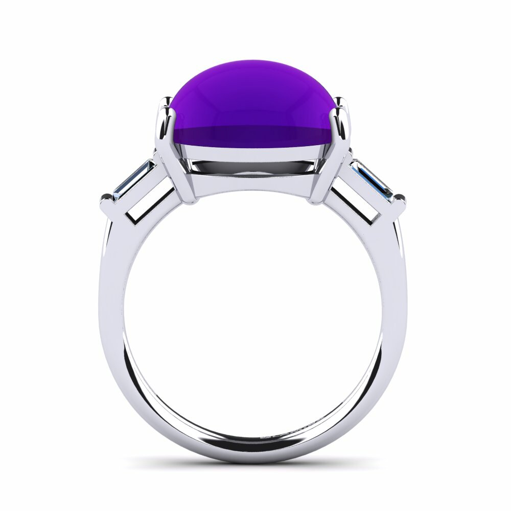 Améthyste Cabochon Bague Achanda