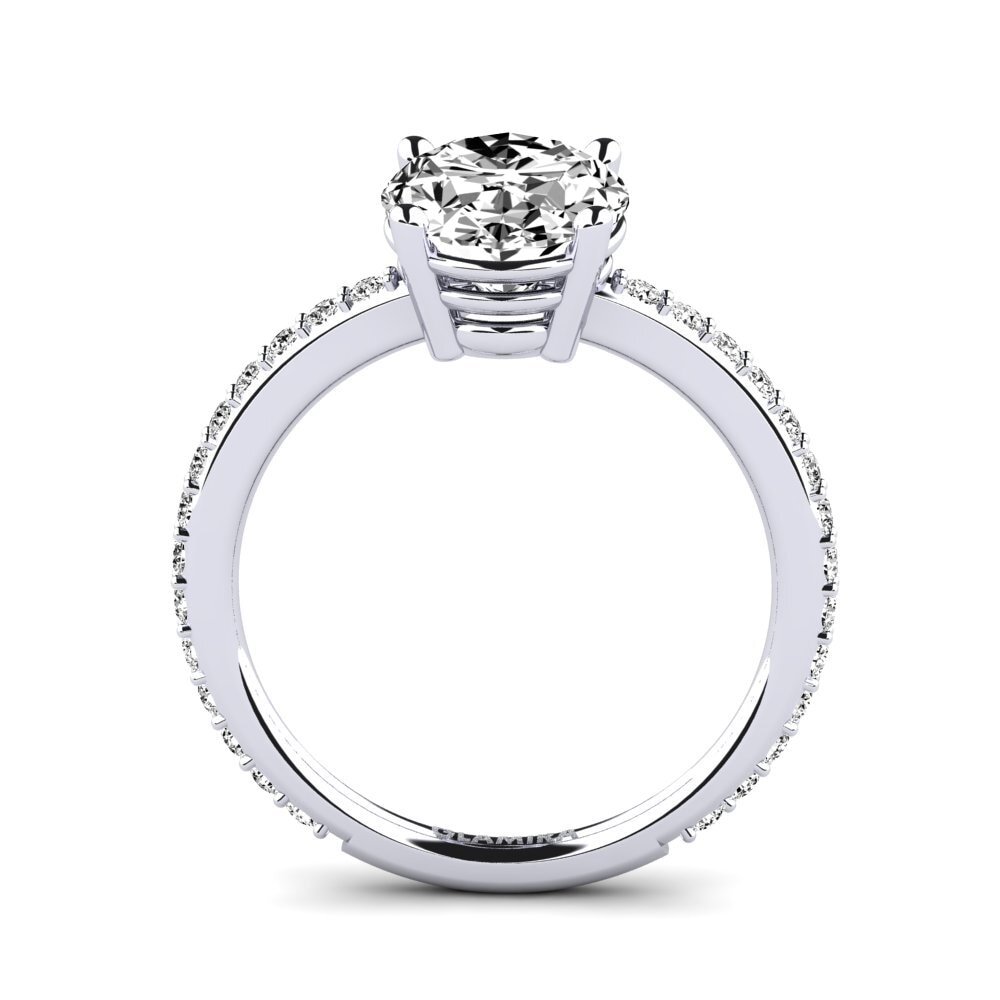 Anello di fidanzamento uomo in vera moissanite taglio tondo placcato