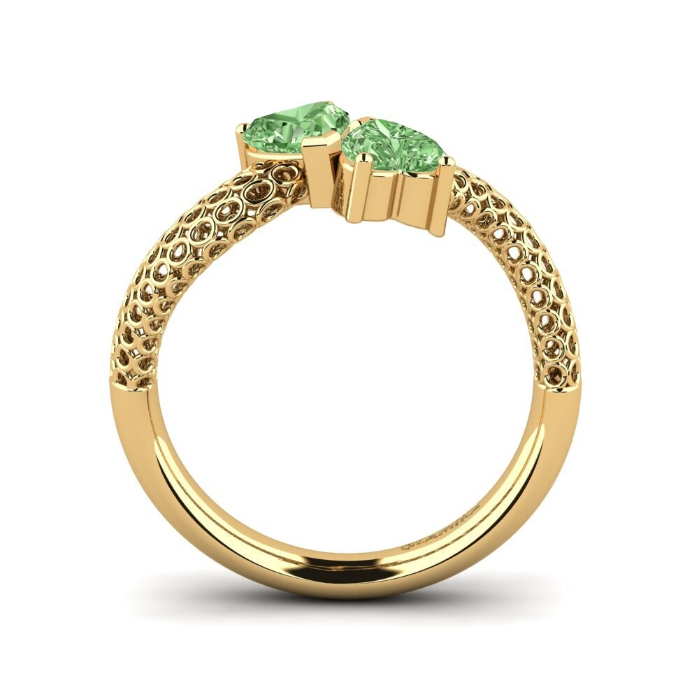 Diamante Verde Anillo de compromiso Aconit