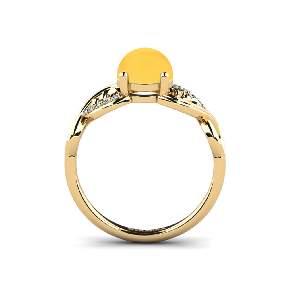 Citrine Engagement Ring Acrog - Cabochon Round