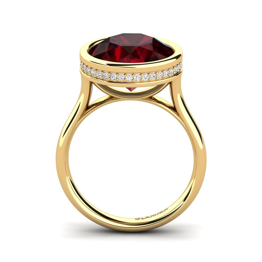 14k Oro Amarillo Granate Anillo Adaliz