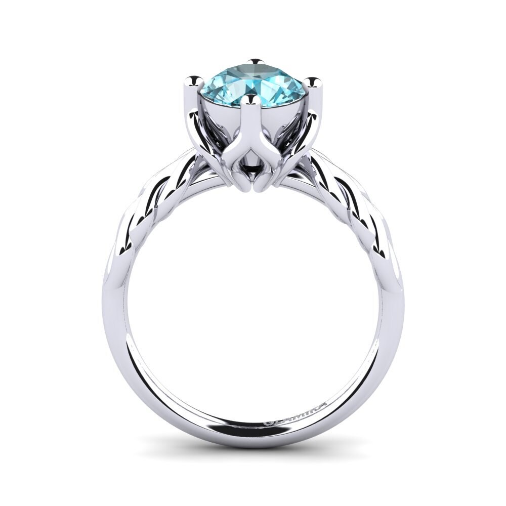 Circón Azul Anillo de compromiso Adelka