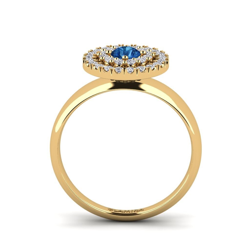 Dark Blue Zirconia Engagement Ring Adell