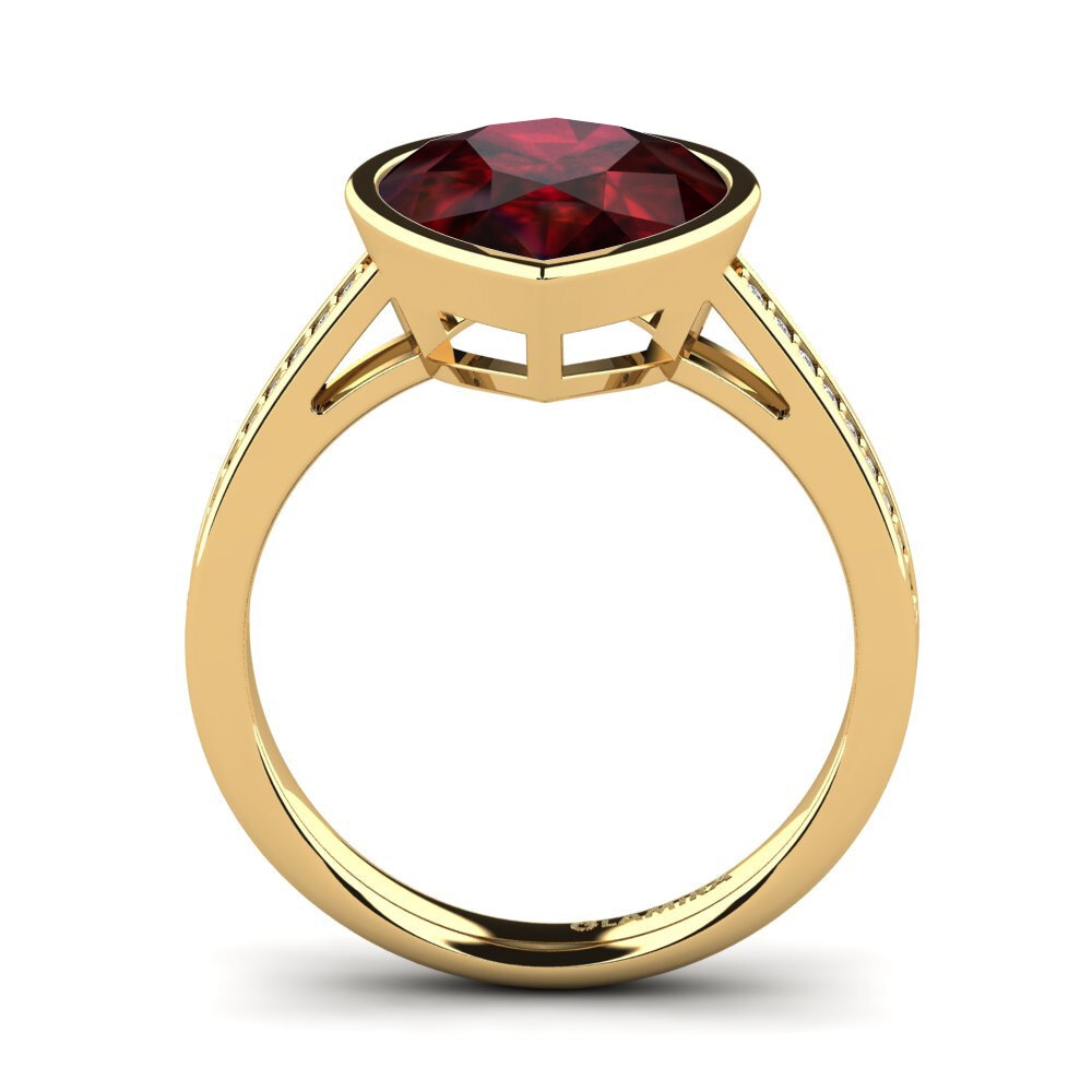 14k Oro Amarillo Granate Anillo Adeshia
