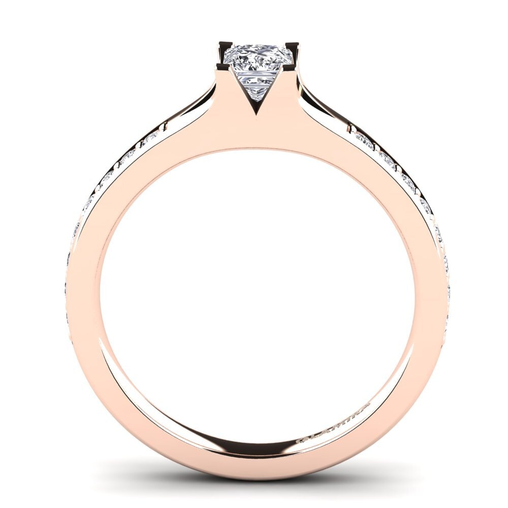 Rotgold 750 Prinzess Verlobungsringe Adira 0.27crt