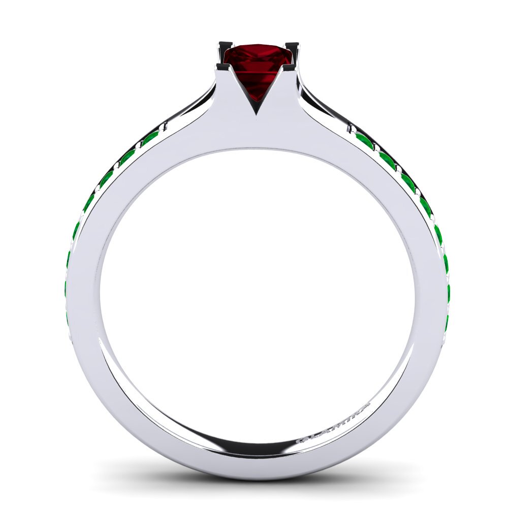 9ct White Gold Garnet Engagement Ring Adira 0.27crt