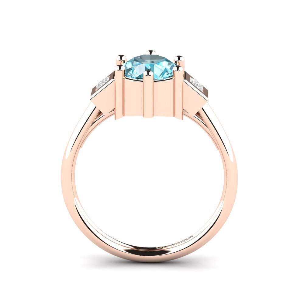 Blue Zircon Engagement Ring Adlina