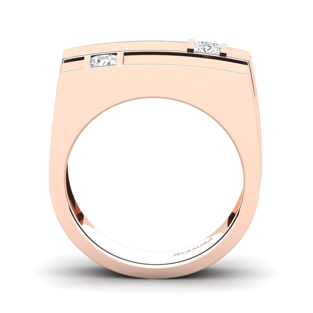 9ct Rose Gold White sapphire Men's Ring Admetus