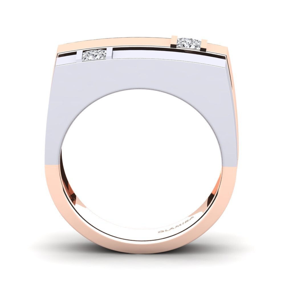 Oro Rosso & Bianco 585 Moissanite Anello da uomo Admetus