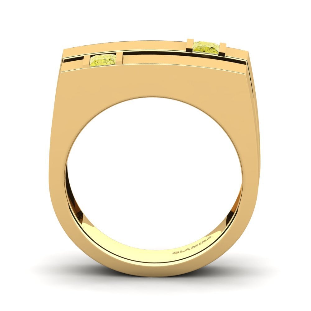 14ct Yellow Gold Yellow Diamond Men's Ring Admetus
