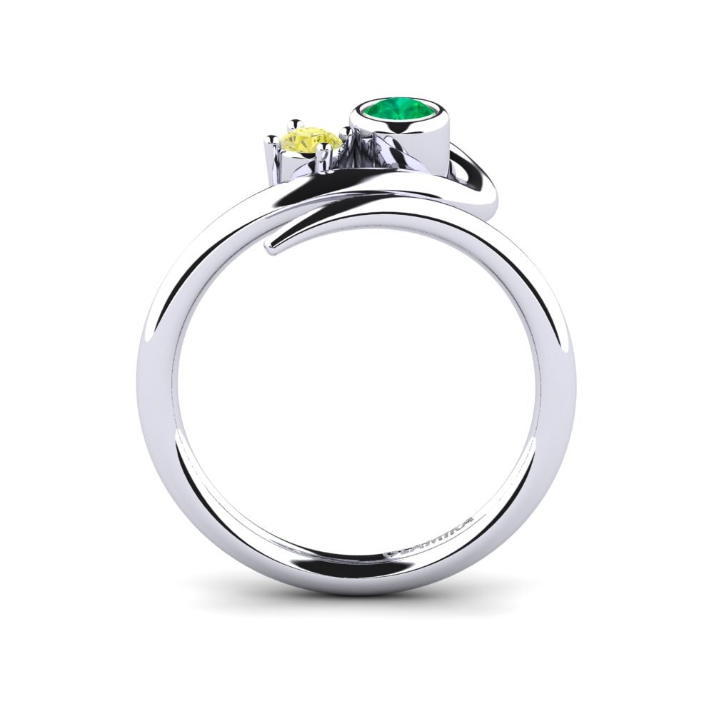 White Silver Ring Adsila