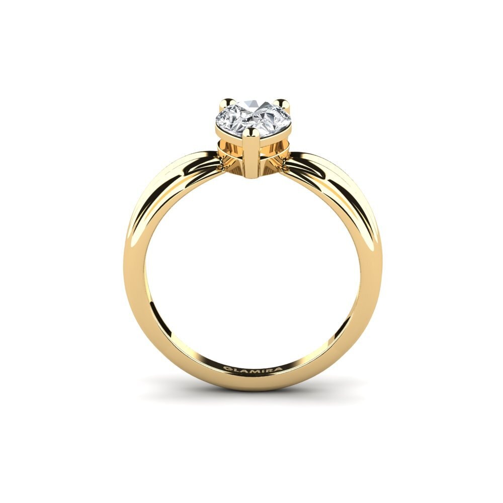 Circón Blanco Anillo de compromiso Aduc - Pear