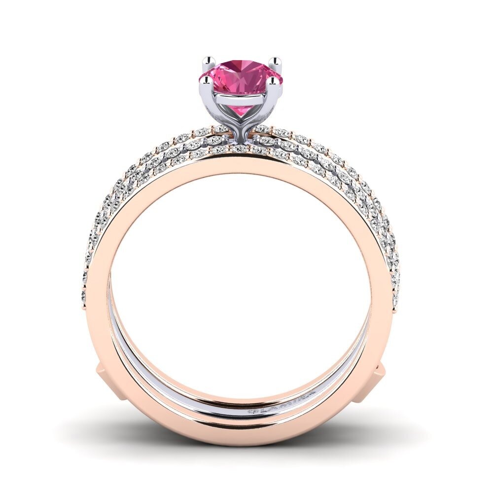 Turmalina rosa Anillo Afige SET