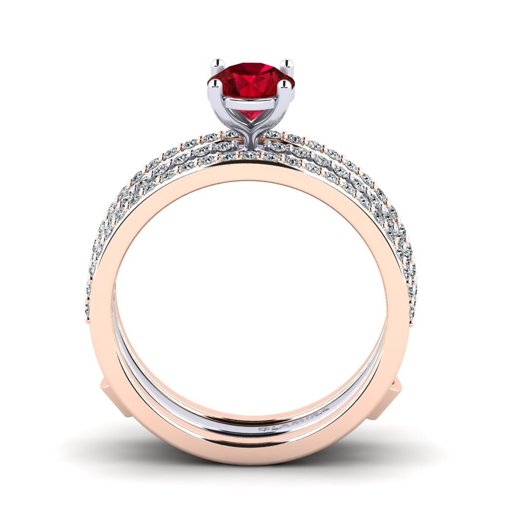Circonita Roja Anillo Afige SET
