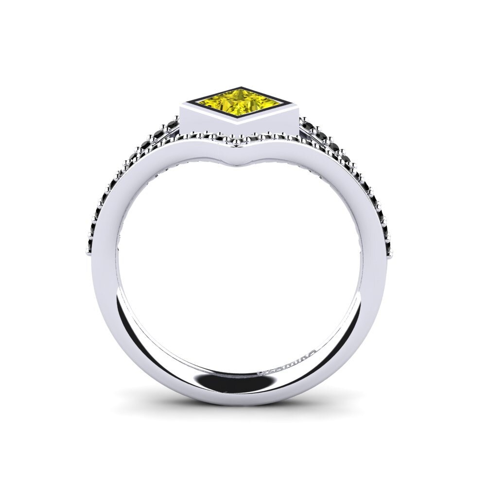 Princess Yellow Diamond Engagement Ring Afilado