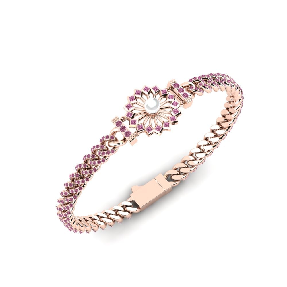 Rotgold 585 Rhodolit-Granat Damen armband Afpoty