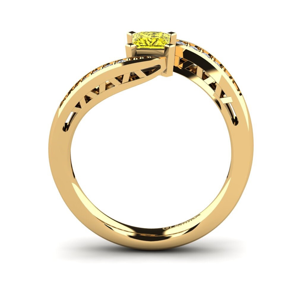 Princess Yellow Diamond Engagement Ring Afrodille