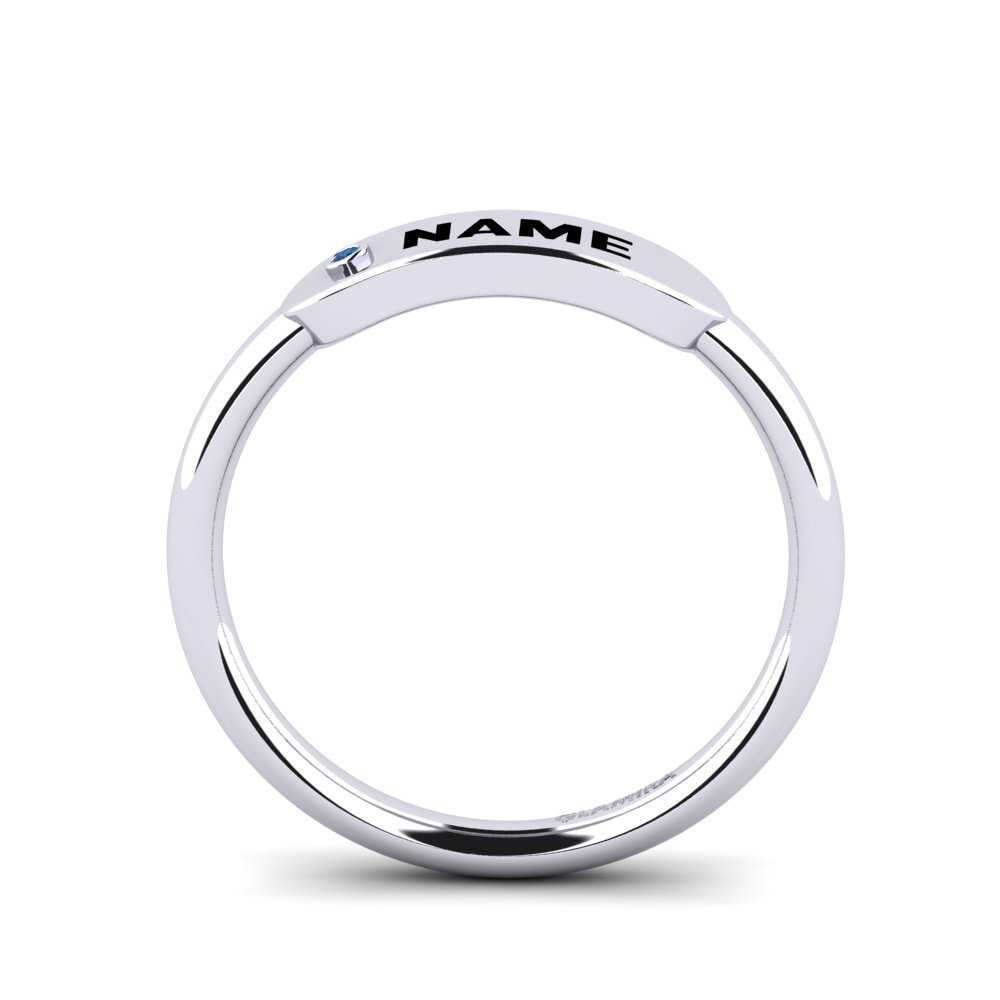 Palladium 950 Dunkelblauer Zirkonia Ringe Agaric
