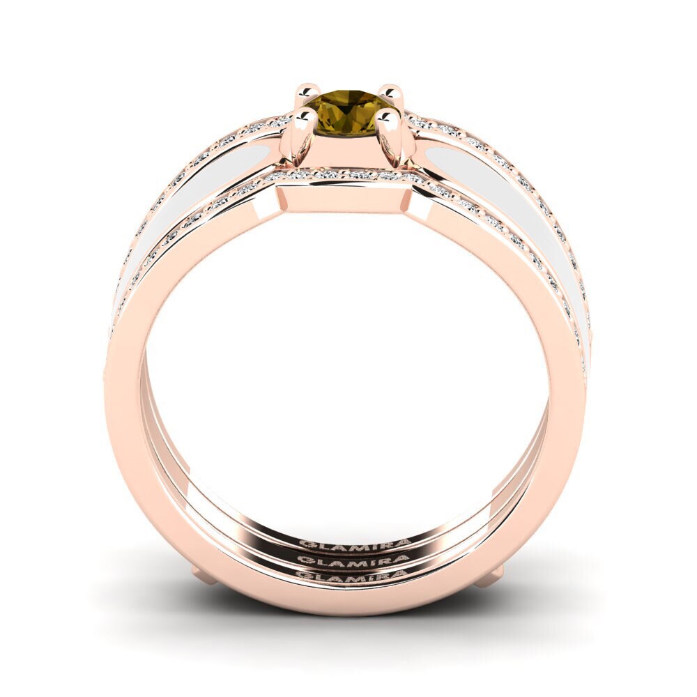 Circón Marrón Anillo Agend SET