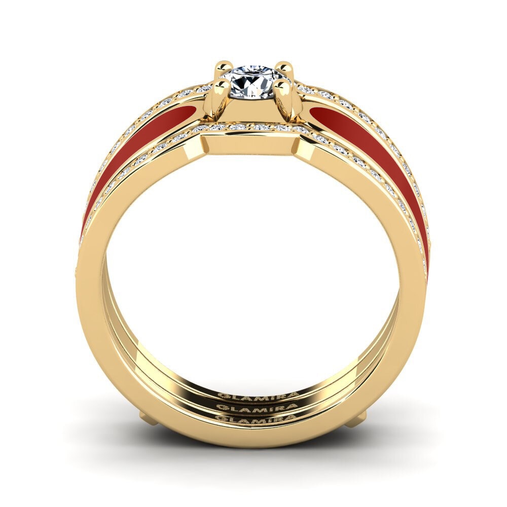 Gelbgold 585 Ring Agend SET