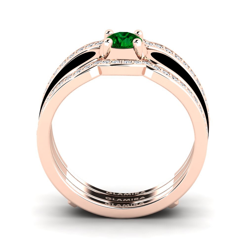 Zircônia Verde Anel Agend SET
