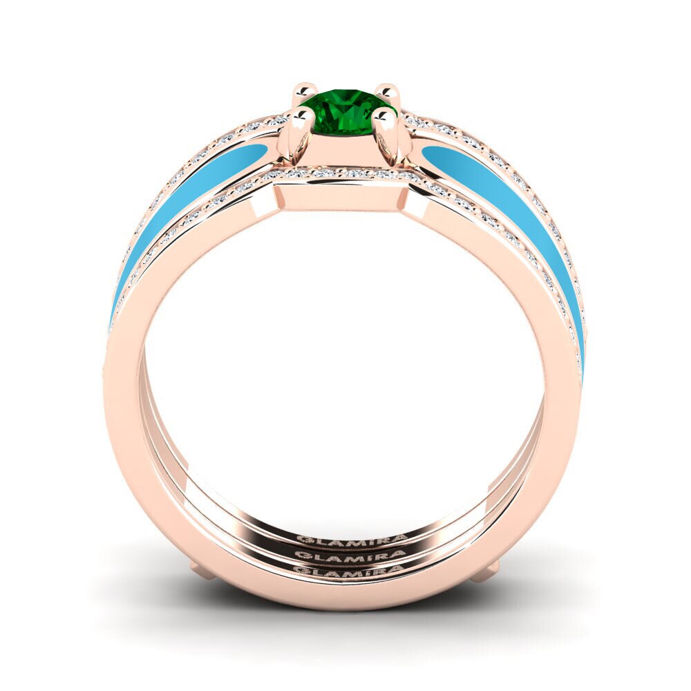 Grüner Zirkonia Ring Agend SET