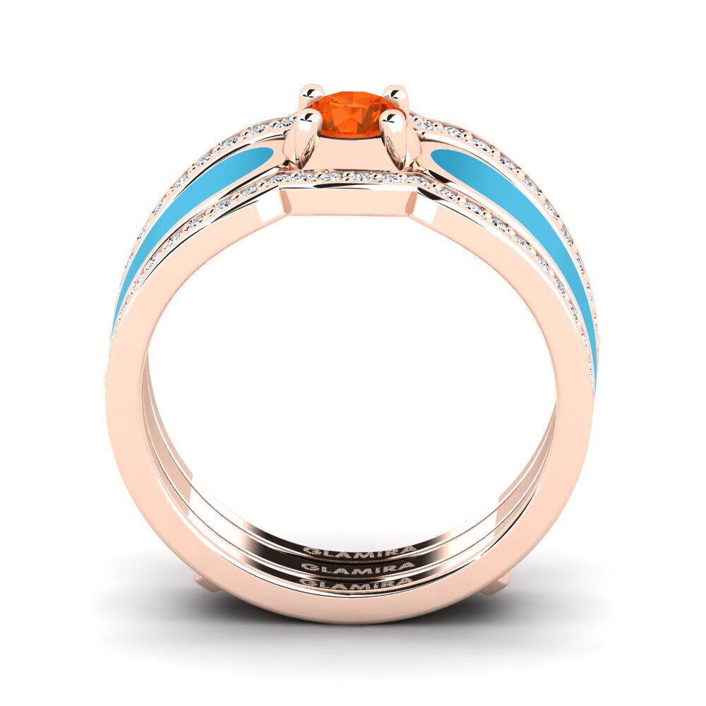 Fire Opal Ring Agend SET
