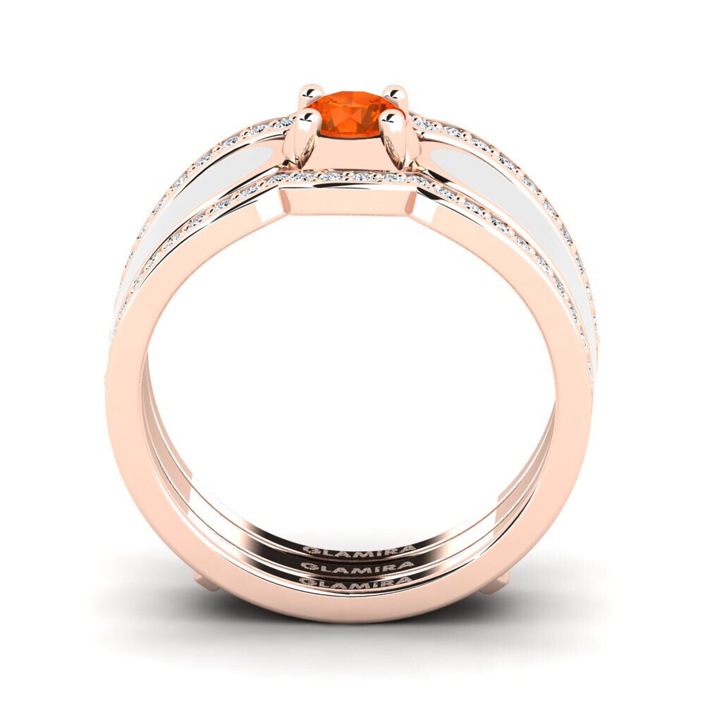 Fire Opal Ring Agend SET