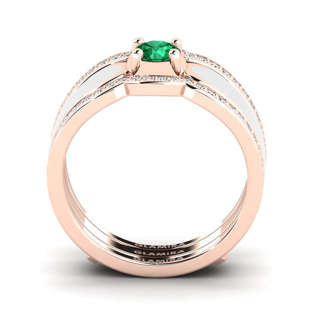 Smaragd (im Labor gezüchtet) Ring Agend SET