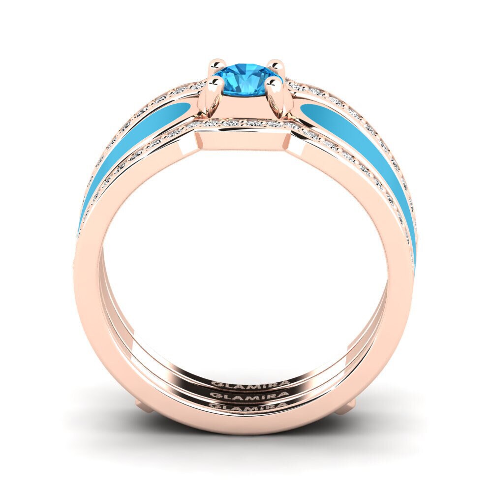 Blauer Topas Ring Agend SET
