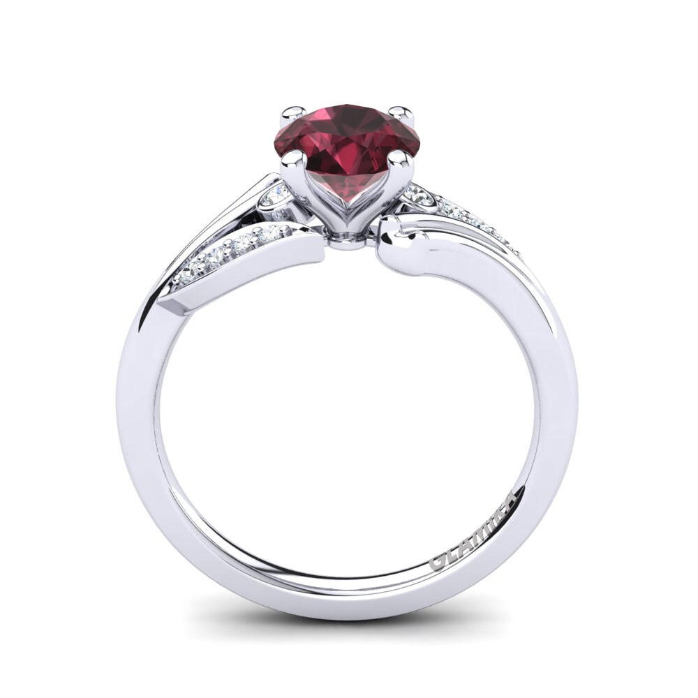 Round Garnet Ring Agnella 1.0 crt