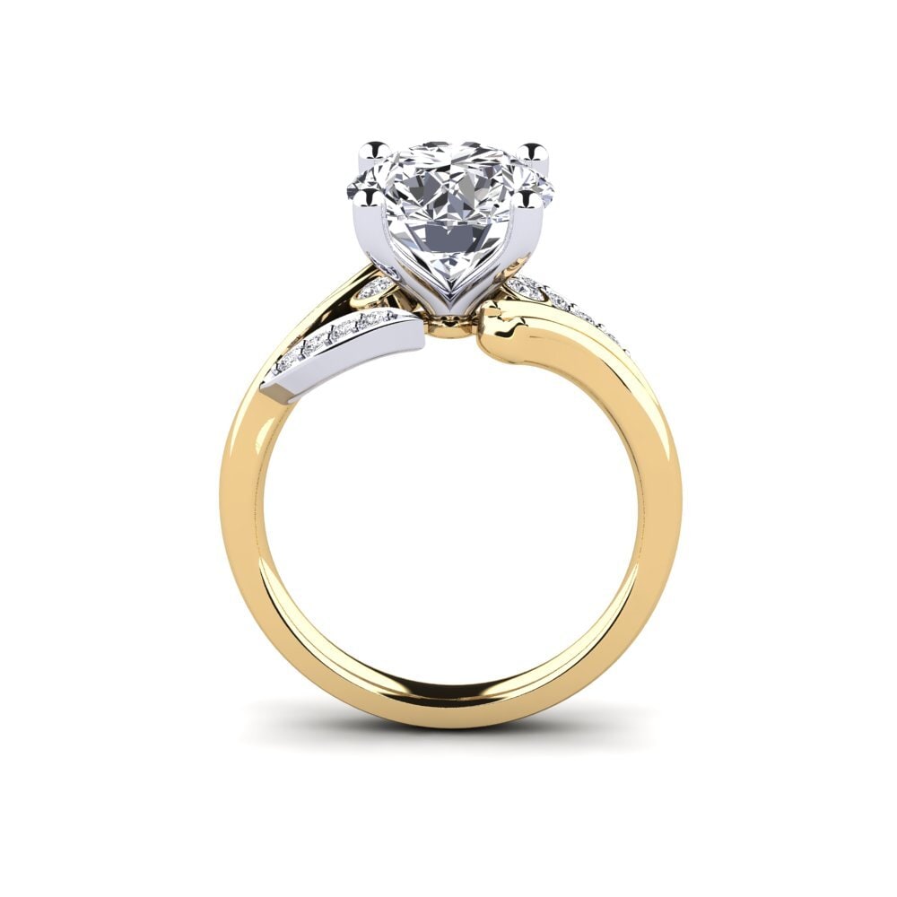 14ct Yellow & White Gold Engagement Ring Agnella 3.0 crt