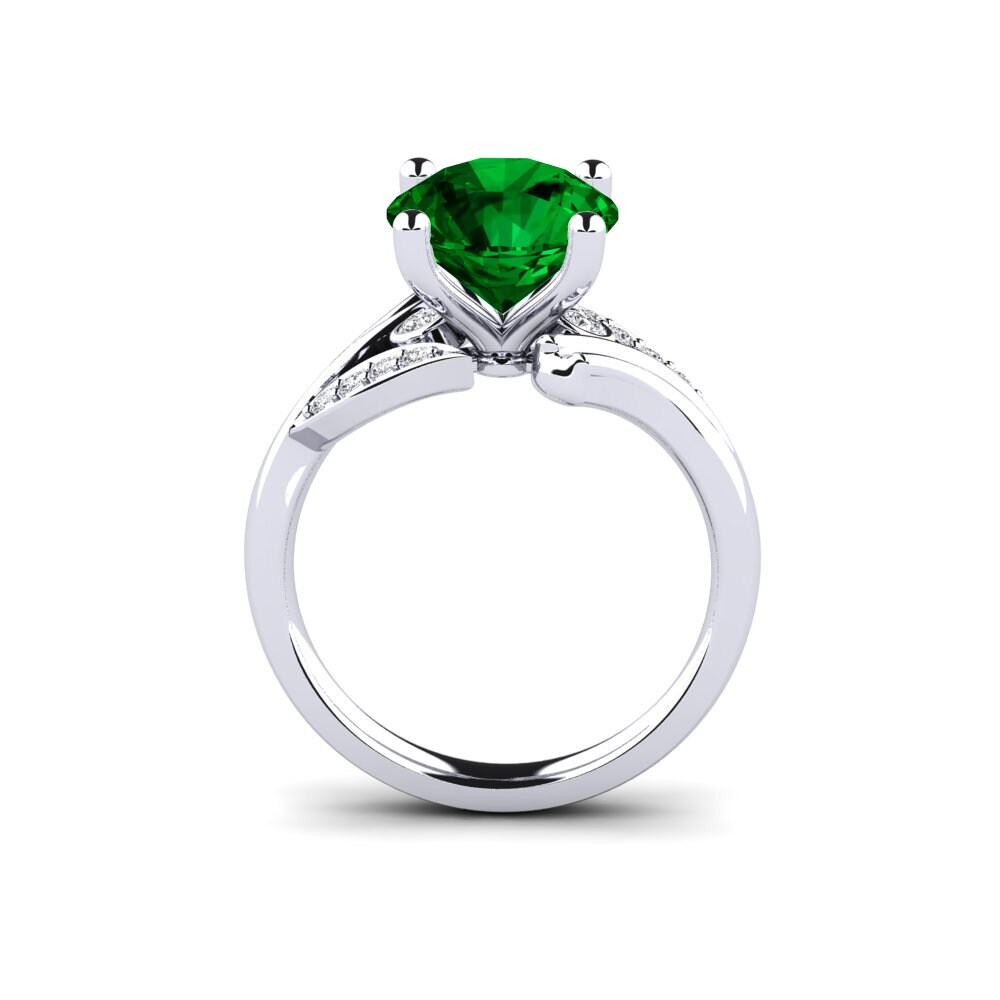 Green Zirconia Engagement Ring Agnella 3.0 crt